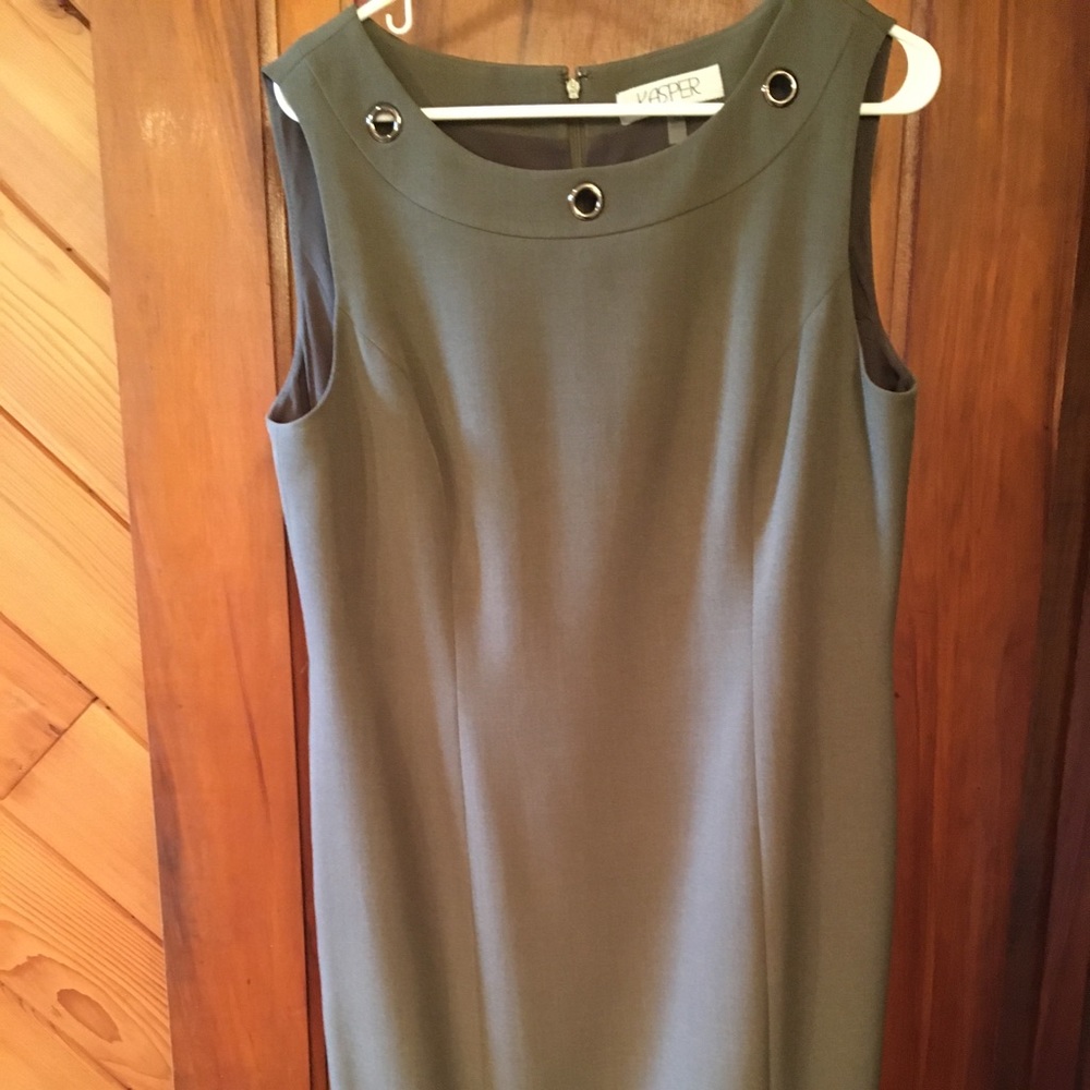 Khaki Green Kasper Grommet Dress sz12